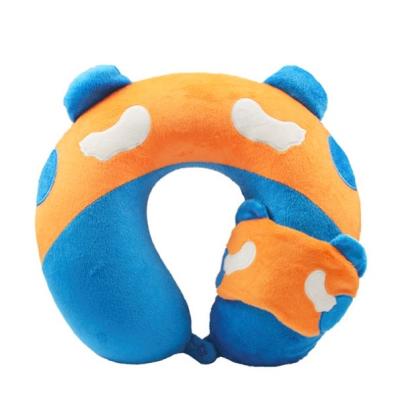 China Small Size Memory Foam Travel Pillow For Kids, Travel Pillow With Funny Eye Mask for sale