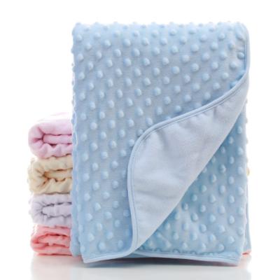 China soft & Breathable Super Soft Minky Dotted Plush Double Layer Baby Blanket , Customized Sizes for sale