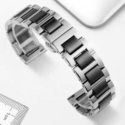 China Fashion ChicQ Valentine Metal Replacement Watch Band Stainless Steel Ceramic Watchband For Apple Watch 38mm 40mm 42mm 44mm for sale