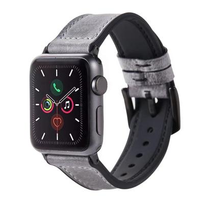 China Hot Selling Fanshion Amazone Sports Watch Band Hybrid Silicone Apple Soft Leather Watchband 41mm 45mm for sale