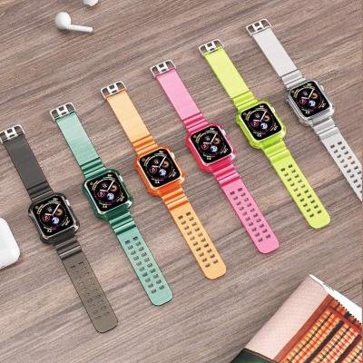 China Clear Sports iWatch Band Strap Watch Band For Apple Watch 38mm Clear Soft Silicone Sports iWatch Band Strap 40mm Transparent For Apple Watch Series 7/6/5 for sale