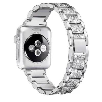 China Fanshion Christmas Custom Luxury Designer Apple Watch Band Stainless Steel For Apple Watch Series 7 Band Diamond for sale