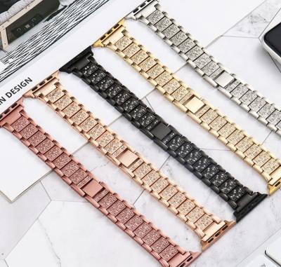 China Fanshion ChicQ Women's 38mm 42mm Apple Watch Band Jewelry Bling Diamond Metal Stainless Steel Watch Strap for iWatch Series 7/6/5/4 for sale