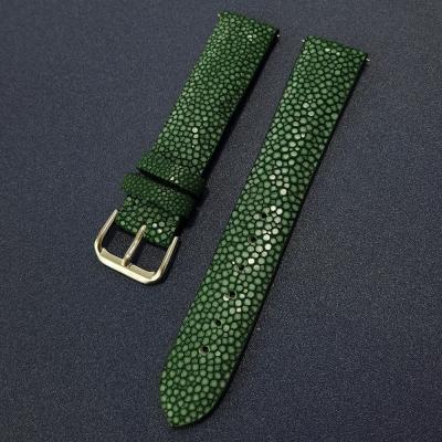 China Fashion ChicQ 20mm Genuine Black Stingray Skin Leather 22mm Watch Strap Turkish Blue Watch Band for sale