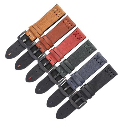 China Vintage Band 20mm Fanshion ChicQ Quick Release Watch Leather Watch Strap 22mm Top Grain Handmade Leather for sale