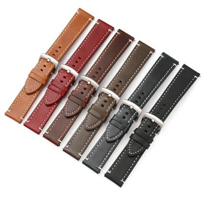 China Fanshion ChicQ 20mm 22mm Quick Return Spring Bar Pin Genuine Leather Watch Strap Smart Band for sale