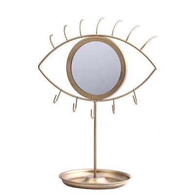 China Beautiful home mirror light Nordic ornament makeup metal iron metal decoration girls bedroom dress on the home table for sale