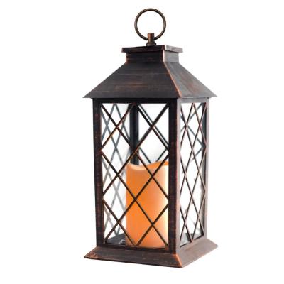 China Custom Outdoor Plastic Garden Hanging Garden LED Candle Powered Solar Lantern Garden for sale