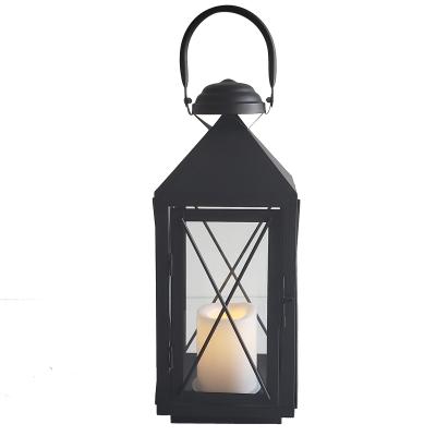 China Fashion Home Decorative Black Wedding Vintage Lantern Candle Decoration Metal Moroccan Lanterns for sale