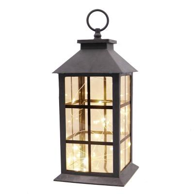 China Home Decor Decorative Lantern Candle Holder For Outdoor Hanging Battery Operated Led Table Light Black Metal Lanterns for sale