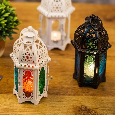 China Moroccan Style Home Decor Colorful Glass Lanterns Moroccan Candle Lantern Holder in Home Decor for sale