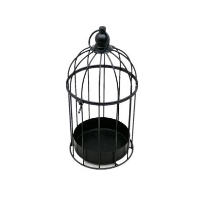 China Home Decoration Christmas Birdcage Metal Hanging Wrought Iron Round Birdcages Decorative Candle Lantern for sale