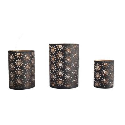 China Morden Decorative Round Candle Jars Pillar Candle Holder Metal Candle Holders For Home Decor for sale