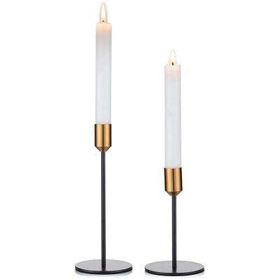 China Black High Quality Outdoor Candle Holder Home Gold Pillar Decor Decoration Candlestick Holder Lanterns for sale