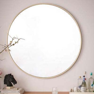 China Decorative Modern Luxury Oversized Round Hotel Bathroom Hanging Mirrors Customize Living Room Antique Gold Wall Mirror for sale