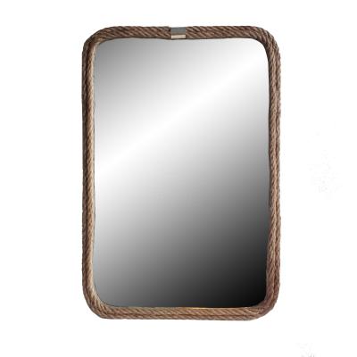 China Modern Stylish Modern Home Wall Mirror Hanging Wall Frame Decorative Rope Mirror for sale