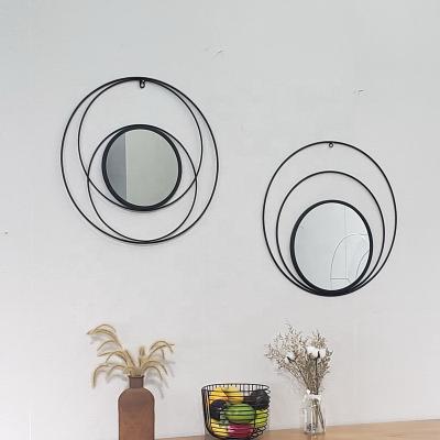 China Modern Unique Modern Geometric Round Shaped Mirror Wall Decor For Bedroom, Bathroom, Living, Dining Room for sale