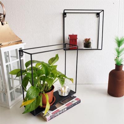 China Sustainable Nordic Style Garden Iron Hanging Wall Shelf Good Quality Eco - Friendly Decorative Decor for sale