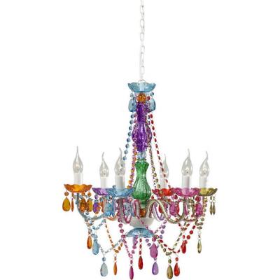 China Hot Selling Rainbow 6-Branched Crystal Modern Chandelier Starlight Chandelier Pendant Lamp Home Decoration Weddings for sale