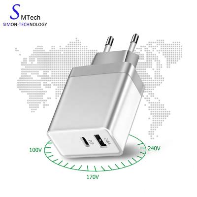 China Hot Selling Fast Charging Mobile Phone USB PD Charger Type C Power 2 Ports Wall Charger For iPhone X 8 8 Plus New Macbook EU/US/UK for sale