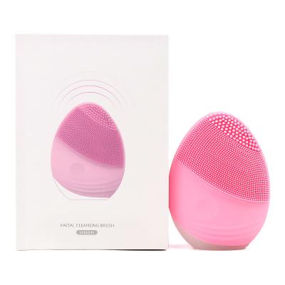 China Top Selling Sonic Vibration Massager Electronic Face Deep Cleansing Vibration Massager Silicone Superior Pore Remover Silicone Facial Cleansing Brush for sale