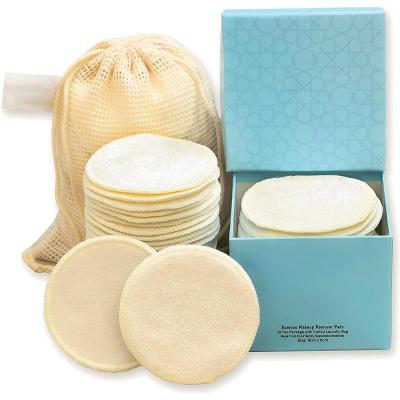 China Reusable Natural & Organic Face Washable 100% Natural Eco-Friendly Bamboo Make Up Remover Rounds 15 Pack Reusable Cotton Makeup Pads for sale