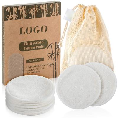 China Cosmetics Makeup Remover Reusable Washable Bamboo Reusable Soft Cotton Pads For All Skin Types for sale