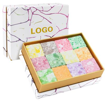 China Private Label Vegan Essential Oil Bulk Cube Tablets Aromatherapy Eucalyptus Scent Square Shape Bath Bomb Shower Steamers for sale