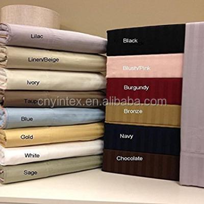 China Nondisposable Luxury Stripes 300 Thread Count Sheet Set 100% Cotton 4 PC Sheet Set for sale