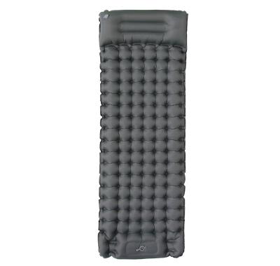 China Self inflating inflatable TPU sleep mat tpu mat camping with gray foot press sleep mat for sale