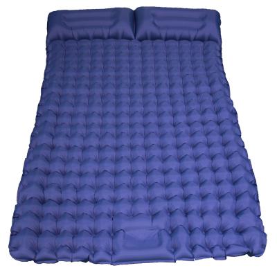 China Wholesale Inflatable Double TPU Sleep Pad With Built-in Inflator For Outdoor Camping for sale