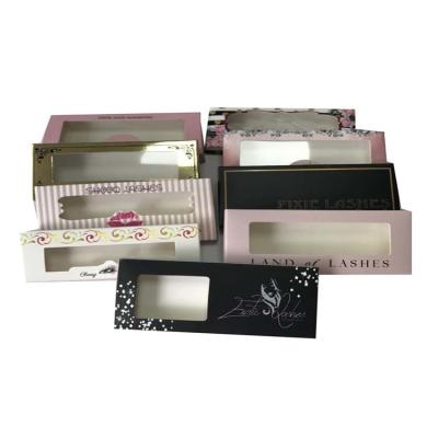 China factory direct sell tuck eyelash pvc window color box  Luxury foldable eyelash color box for sale