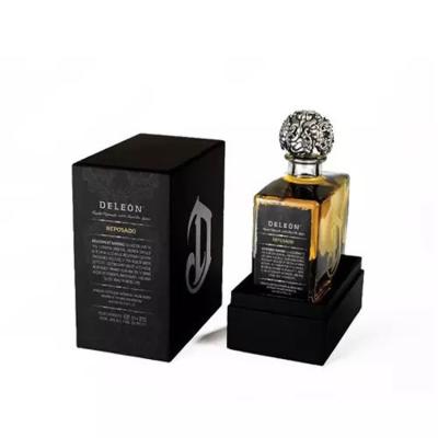 China bespoke set up perfume box with shoulder black fragrance box scent gift box cologne pack box for sale