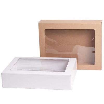 China bespoke facial mask flat color paper box with window kraft cosmetics box for sale