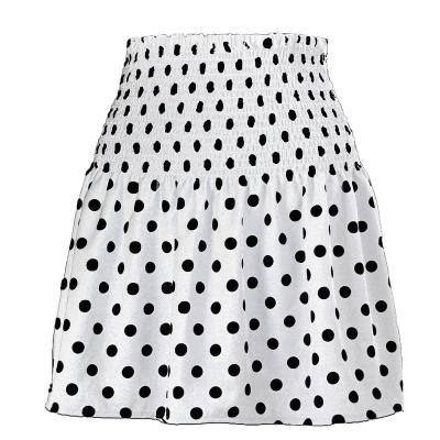 China High Waist Mini Skirt Polka Dot Stretch Breathable Summer New Ladies Pleated Women's Skirt for sale