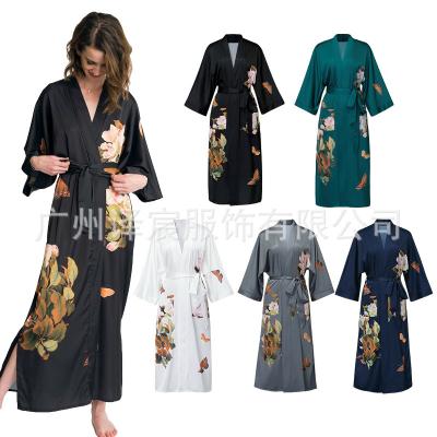 China Summer Ladies V-Neck Multicolor Short Sleeve Cardigan Dress Breathable Hot Selling Long Dress Selection for sale