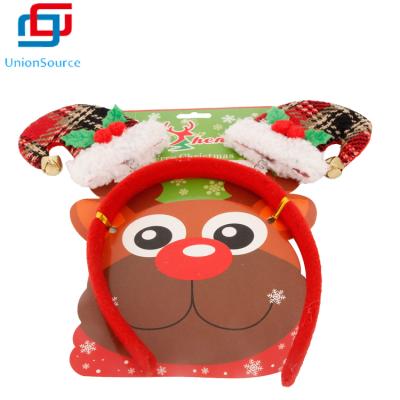 China Popular Christmas Headbands Christmas Trees and Santa Hat Headband for Christmas Holiday New Years Decoration for sale