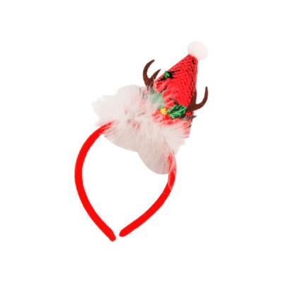 China Small Christmas Fashion Headband Novelty Bell Decoration Cartoon Christmas Hat Hair Circles GIF for sale