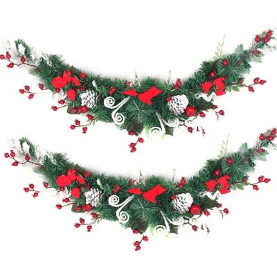 China Christmas Fashionable Indoor Green Wreath Dried Simulation Flower Wreath Natural Rattan Flower Wreath for sale