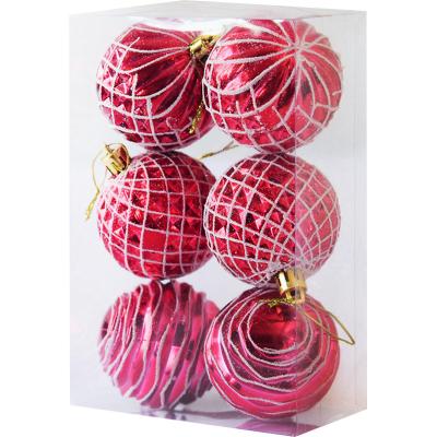 China Durable Christmas Decoration 8CM Boxed Electroplating Plastic Christmas Balls Yard Decorations for sale