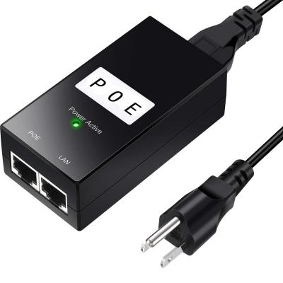 China Transmit Date And Power Desktop Type Smart POE 24V 1A 10/100/1000Mbps POE Power Supply for sale