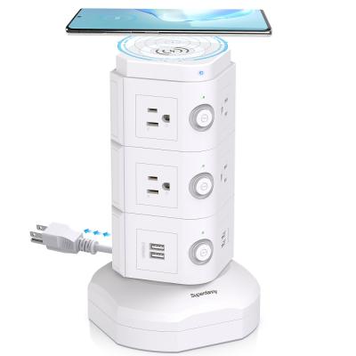 China 10 AC Outlet 4 Usb Ports Usb Extension Cord 6 AC Outlet Surge Protector Us Power Strip Usb Table Socket for sale