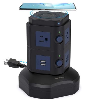 China 6 AC outlet 4 usb ports power strip outlet extension cord electricity charger surge protector plug with USB for sale