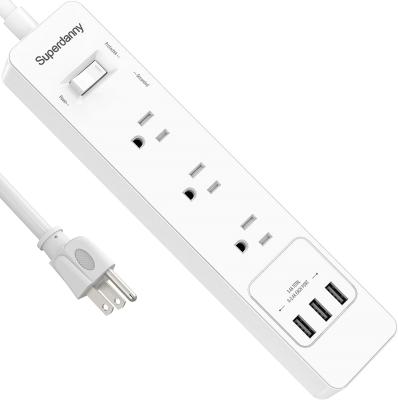 China 3 ports usb outlet 3 ac usb surge protector strip SUPERDANNY factory direct sales long for sale