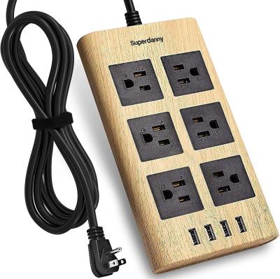 China 6 AC Outlet 4 USB Ports Enhance Protector Power Strip Modern Design With 6 Outlets 4 USB Fast Charging Ports for sale