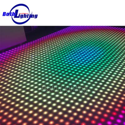 China ABS+ Tempered Glass Light Up Dance Floor Party Disco Nightclub Outdoor 64 Dots Led Dance Floor for sale