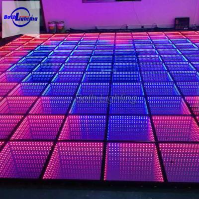 China ABS+ tempered glass hot sales interactive light up high led light wireless dmx 3D dance floor for sale