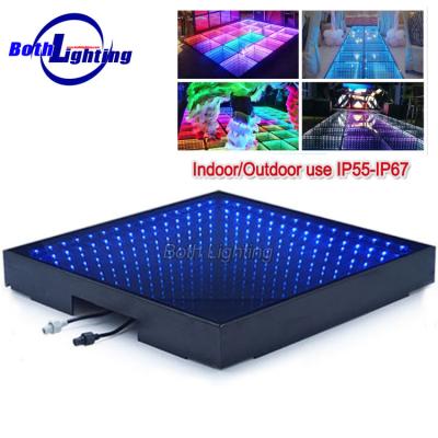 China ABS+ RGB Tempered Glass Factory Price Full Color Infinity Mirror 3D Led Dance Floor For Club Disco Nightclub for sale