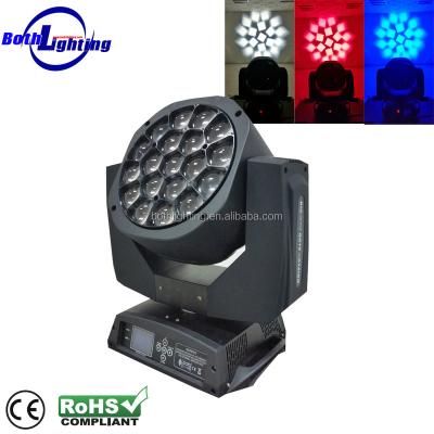 China Led Beam Head Light 19*15w RGBW 4in1 Moving Bee Eye Wash Lights 494*358*253mm for sale