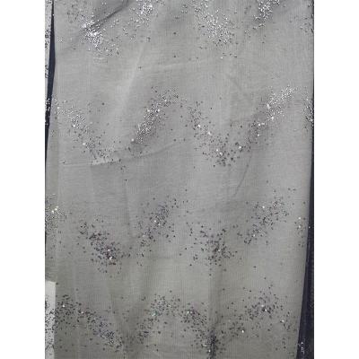 China Customized Flame Retardant Sparkle Lace Mesh Women Dress Tulle Fabric With Beads For Wedding Dress for sale